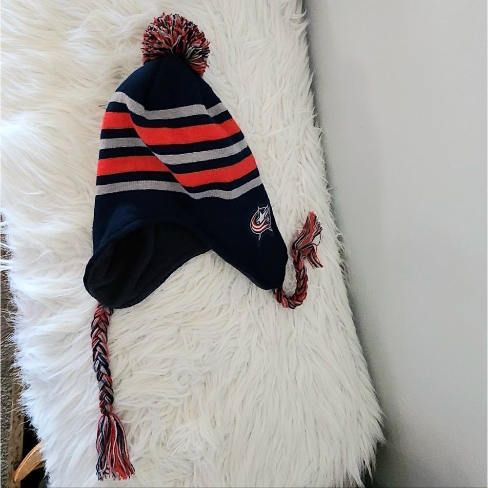 Columbus Blue Jackets hockey toboggan hat winter one size
